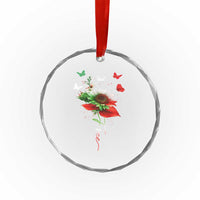 Free Iran Protest Crystal Glass Ornament Sunflower Flag