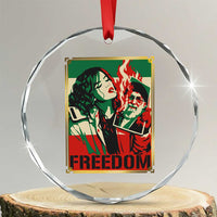 Free Iran Protest Crystal Glass Ornament Support Women Life Freedom Statement