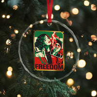 Free Iran Protest Crystal Glass Ornament Support Women Life Freedom Statement