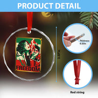 Free Iran Protest Crystal Glass Ornament Support Women Life Freedom Statement