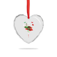Free Iran Protest Heart Crystal Glass Ornament Sunflower Flag