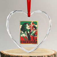 Free Iran Protest Heart Crystal Glass Ornament Support Women Life Freedom Statement