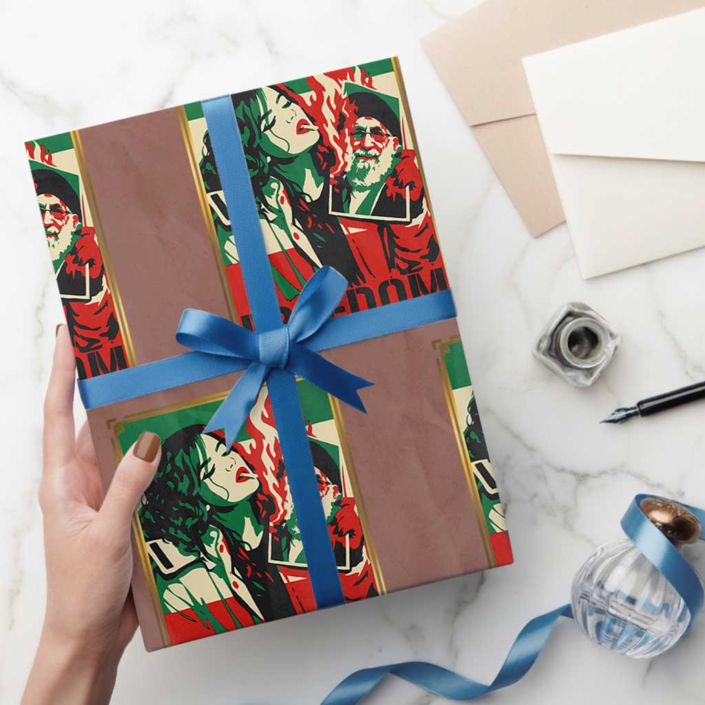 Free Iran Protest Wrapping Paper Roll Support Women Life Freedom Statement