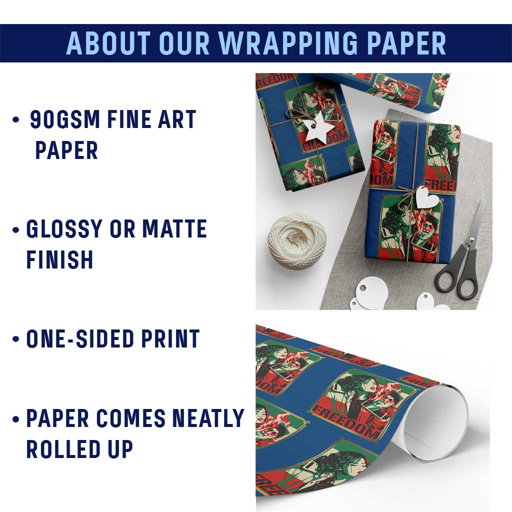 Free Iran Protest Wrapping Paper Roll Support Women Life Freedom Statement