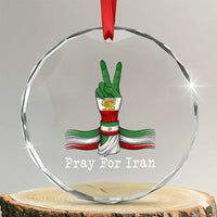 Free Iran Support Crystal Glass Ornament Pray For Iran