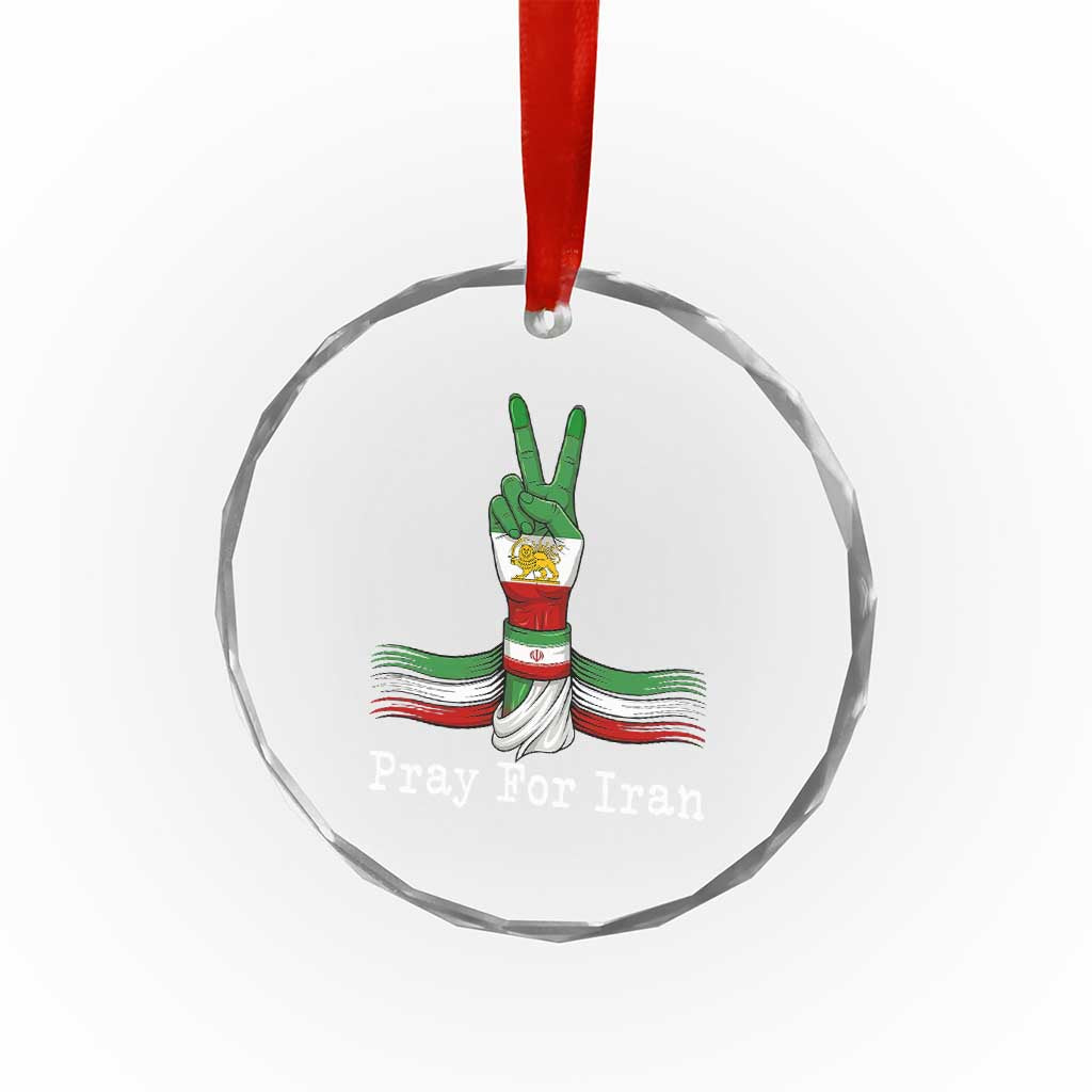Free Iran Support Crystal Glass Ornament Pray For Iran