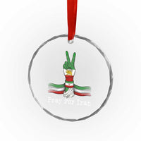 Free Iran Support Crystal Glass Ornament Pray For Iran
