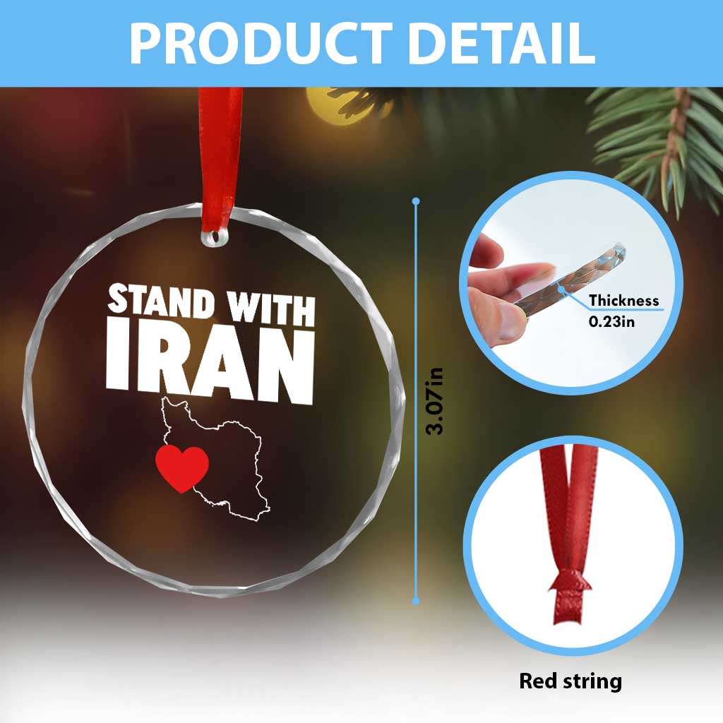 Free Iran Support Iranian MIGA Crystal Glass Ornament