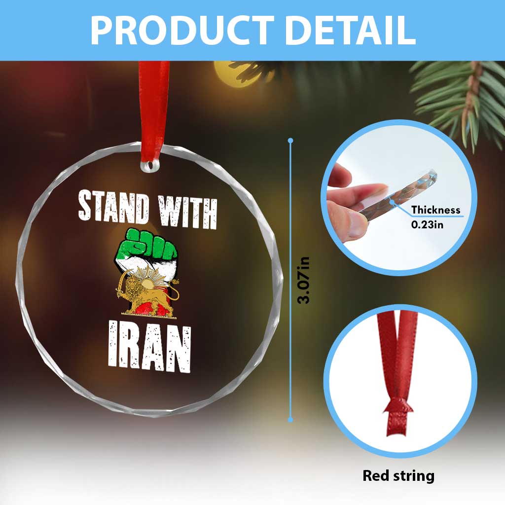 Free Iran Support Iranian MIGA Crystal Glass Ornament Stand With Iran