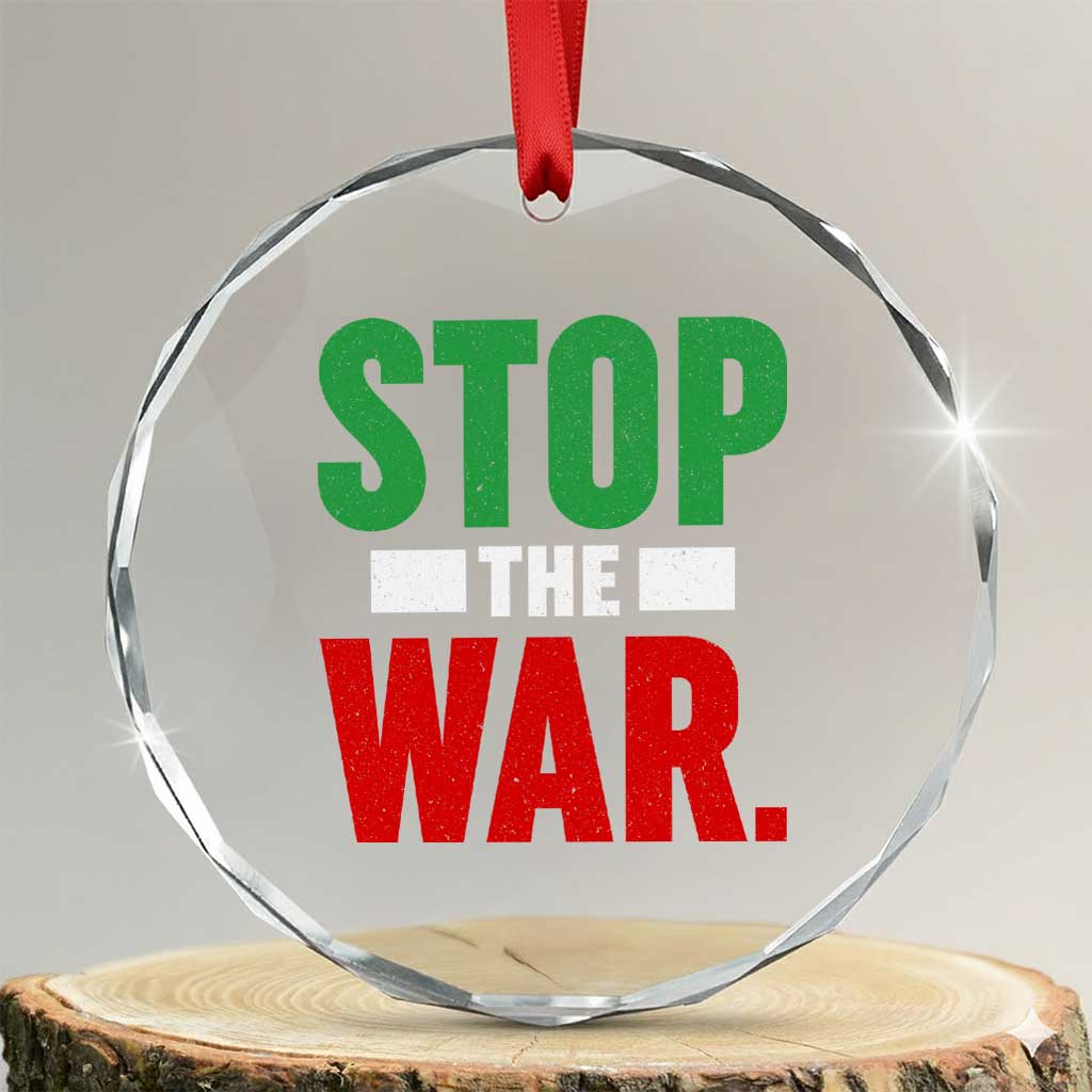 Free Iran Support Iranian MIGA Crystal Glass Ornament Stop The War