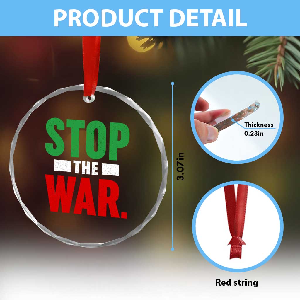 Free Iran Support Iranian MIGA Crystal Glass Ornament Stop The War