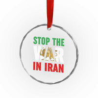 Free Iran Support Iranian MIGA Crystal Glass Ornament Stop The War In Iran
