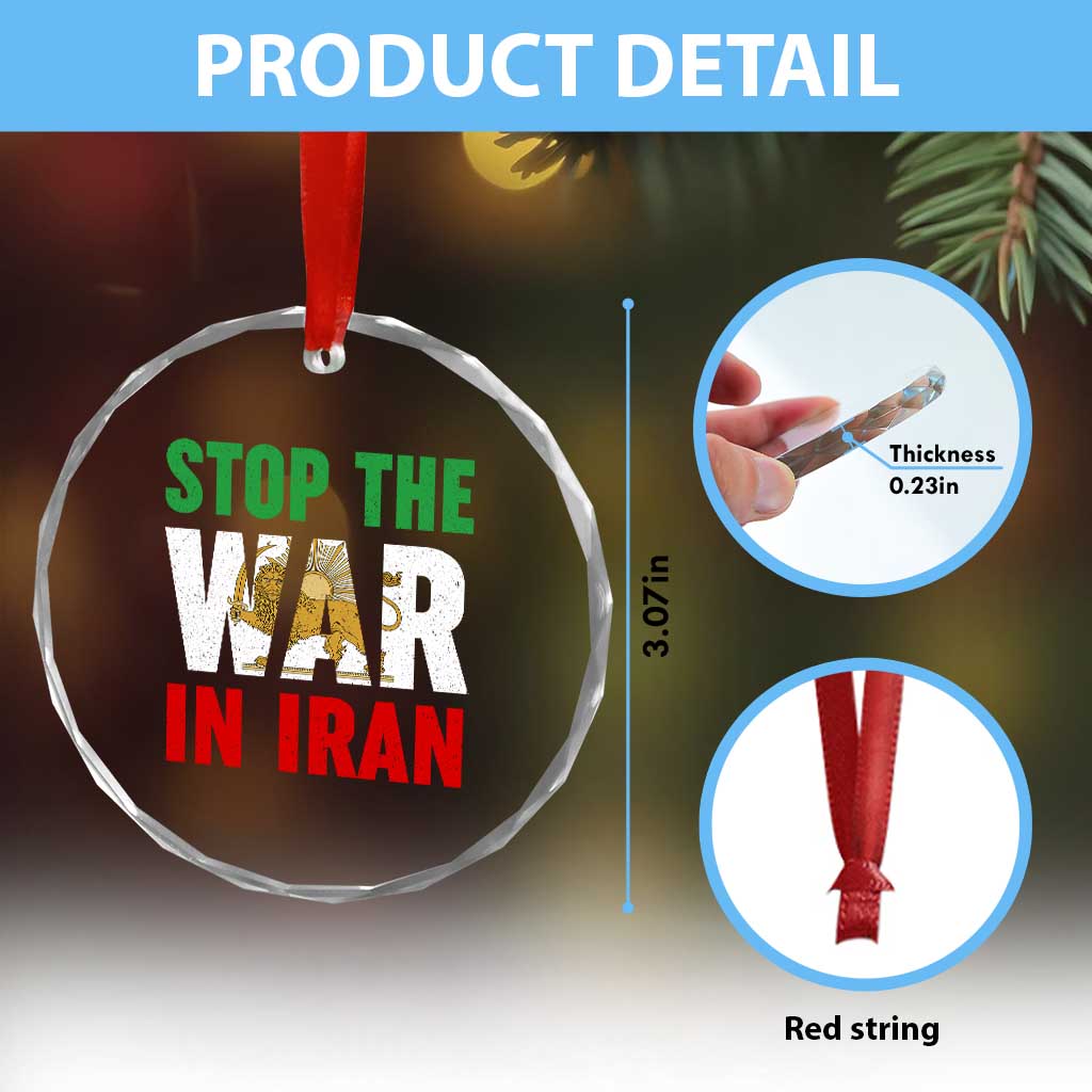 Free Iran Support Iranian MIGA Crystal Glass Ornament Stop The War In Iran