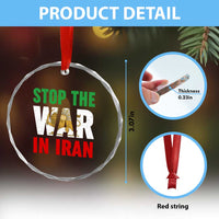 Free Iran Support Iranian MIGA Crystal Glass Ornament Stop The War In Iran