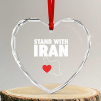 Free Iran Support Iranian MIGA Heart Crystal Glass Ornament