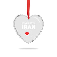 Free Iran Support Iranian MIGA Heart Crystal Glass Ornament