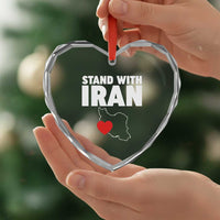Free Iran Support Iranian MIGA Heart Crystal Glass Ornament