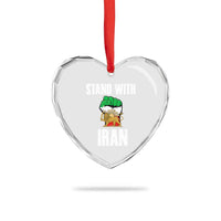 Free Iran Support Iranian MIGA Heart Crystal Glass Ornament Stand With Iran