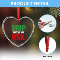 Free Iran Support Iranian MIGA Heart Crystal Glass Ornament Stop The War