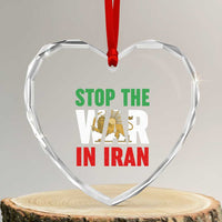 Free Iran Support Iranian MIGA Heart Crystal Glass Ornament Stop The War In Iran