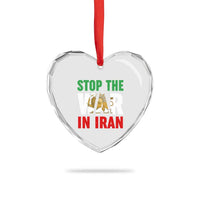 Free Iran Support Iranian MIGA Heart Crystal Glass Ornament Stop The War In Iran