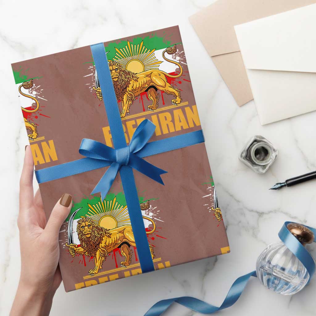 Free Iran Wrapping Paper Roll Iran Flag Lion And Sun Persian Pride Iranian Protests