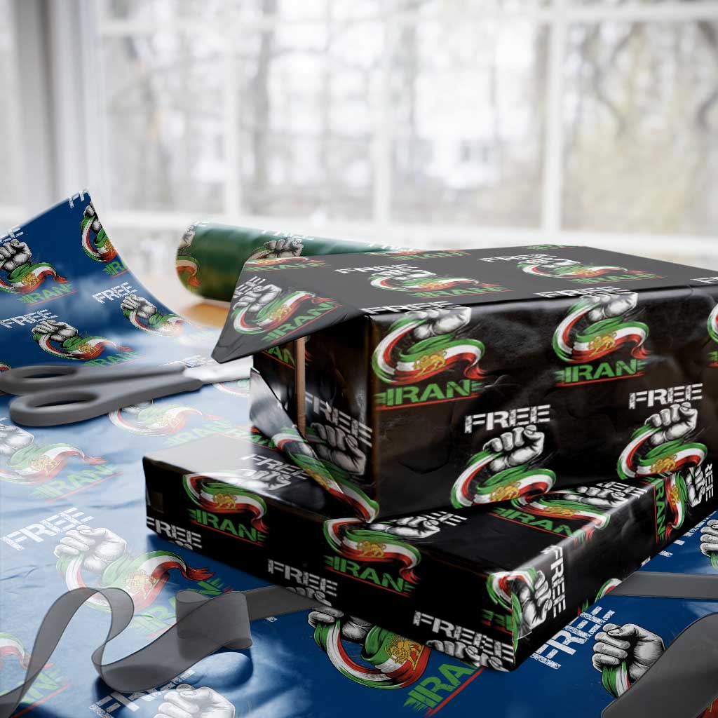 Free Iran Wrapping Paper Roll Iran Lion Sun Flag Fist