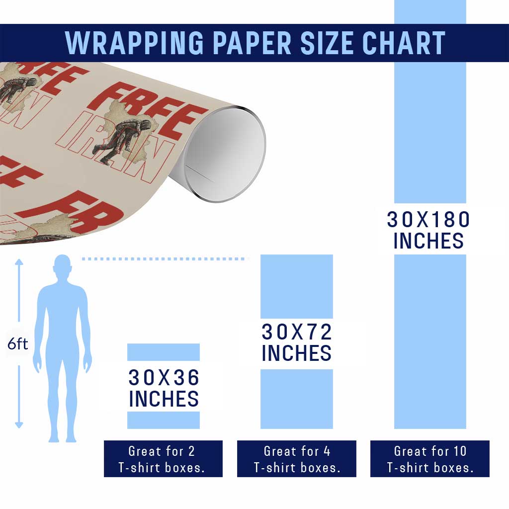 Free Iran Wrapping Paper Roll Iranian Freedom Memorial Hamid Mahdavi Tribute