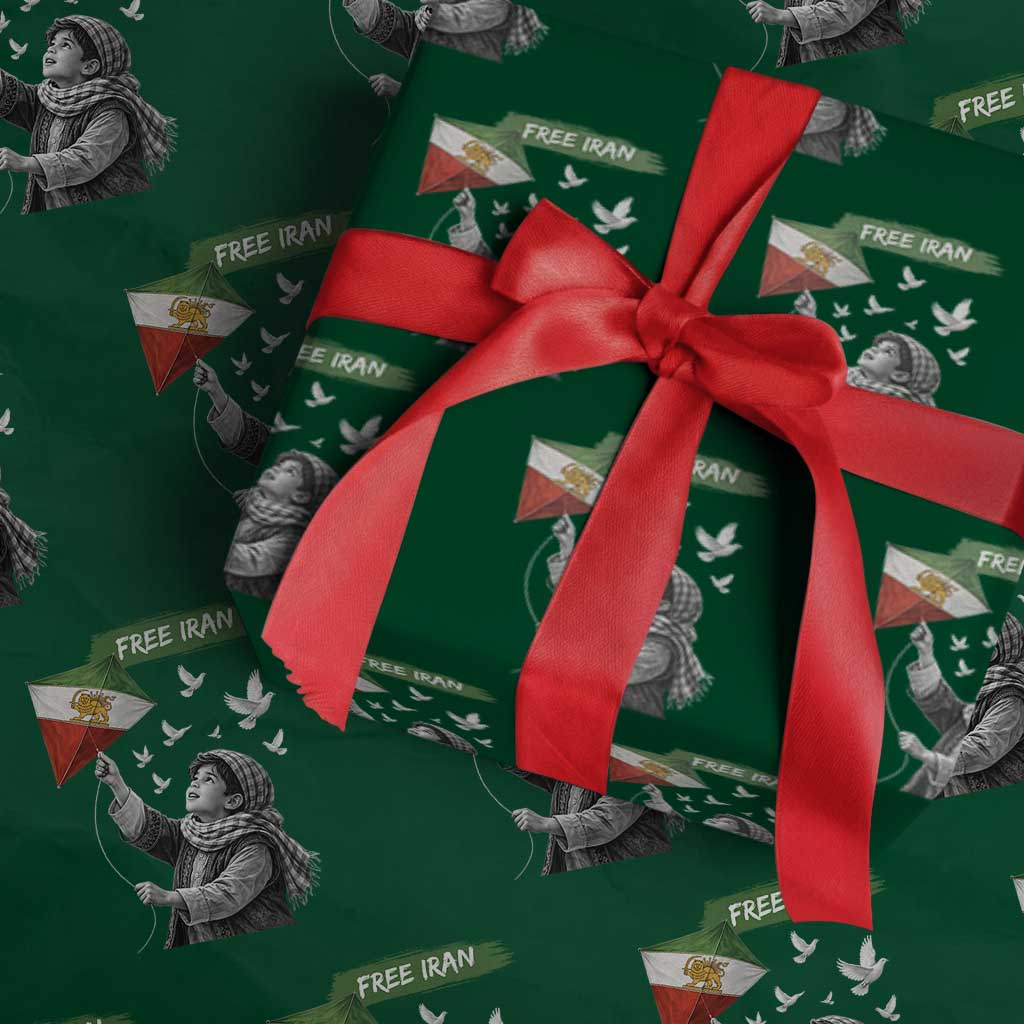 Free Iran Wrapping Paper Roll Lion And Sun Flag Persian Freedom Movement