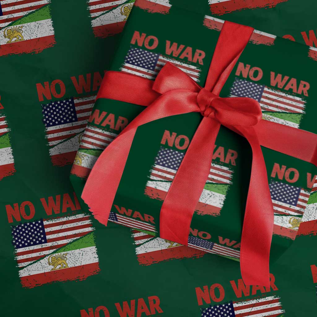 Free Iran Wrapping Paper Roll No War Peace American Iran Unity