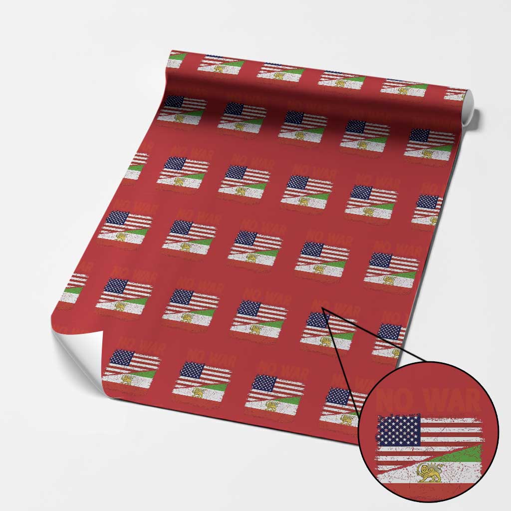 Free Iran Wrapping Paper Roll No War Peace American Iran Unity