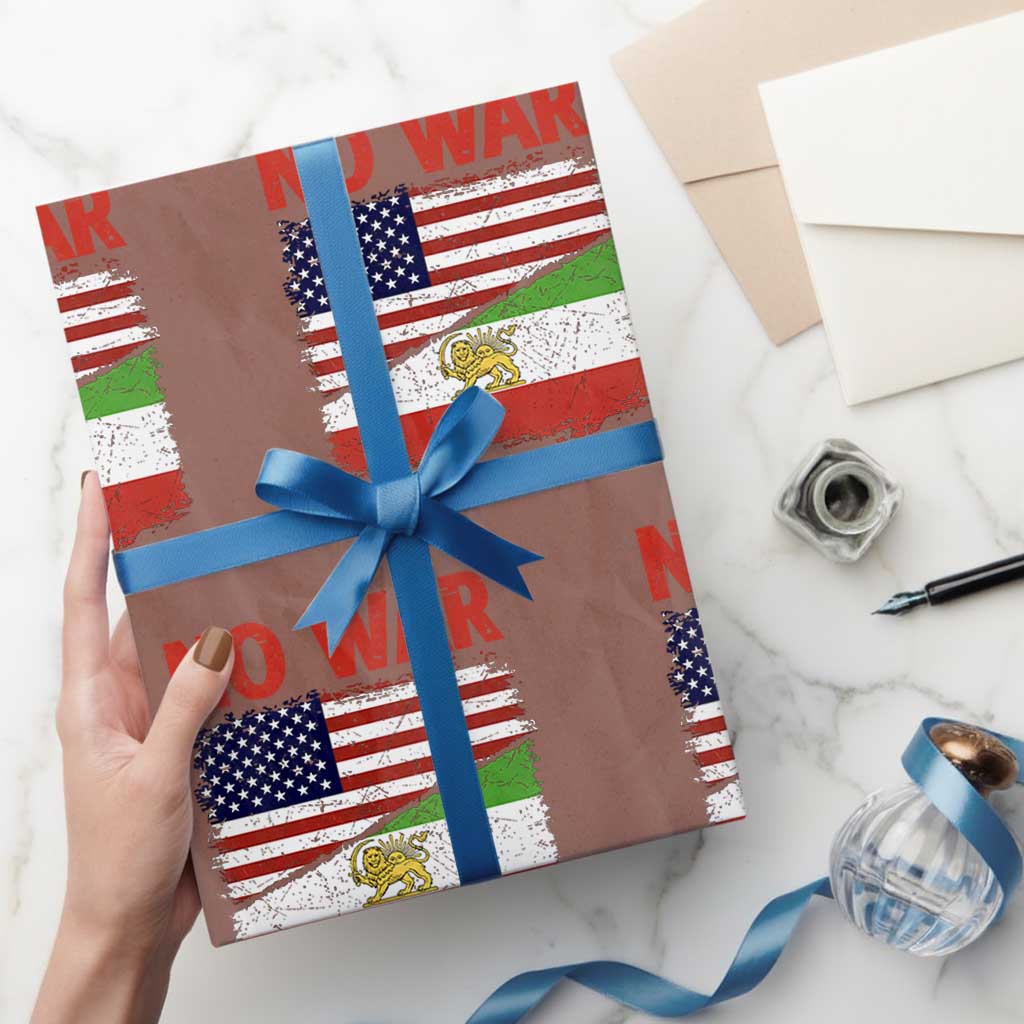 Free Iran Wrapping Paper Roll No War Peace American Iran Unity
