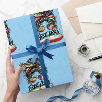 Free Iran Wrapping Paper Roll Persian American Pride Lion Sun Flag Messy Bun