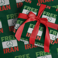 Free Iran Wrapping Paper Roll Stop War Barbed Wire Peace Sign