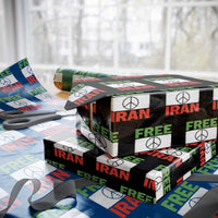 Free Iran Wrapping Paper Roll Stop War Barbed Wire Peace Sign