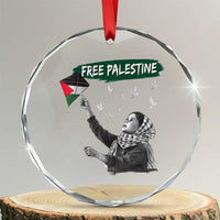 Free Palestine Crystal Glass Ornament Gaza Palestinian Flag TS10