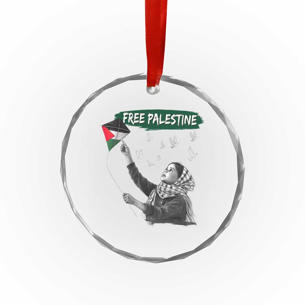 Free Palestine Crystal Glass Ornament Gaza Palestinian Flag TS10