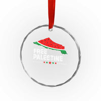 Free Palestine Crystal Glass Ornament Watermelon Map TS10