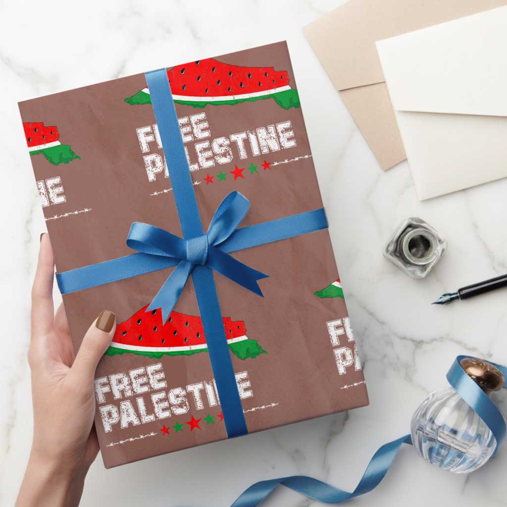Free Palestine Wrapping Paper Roll Watermelon Map - Wonder Print Shop