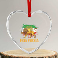 Free Persian Heart Crystal Glass Ornament Iran Flag Lion And Sun Persian Pride Iranian Protests