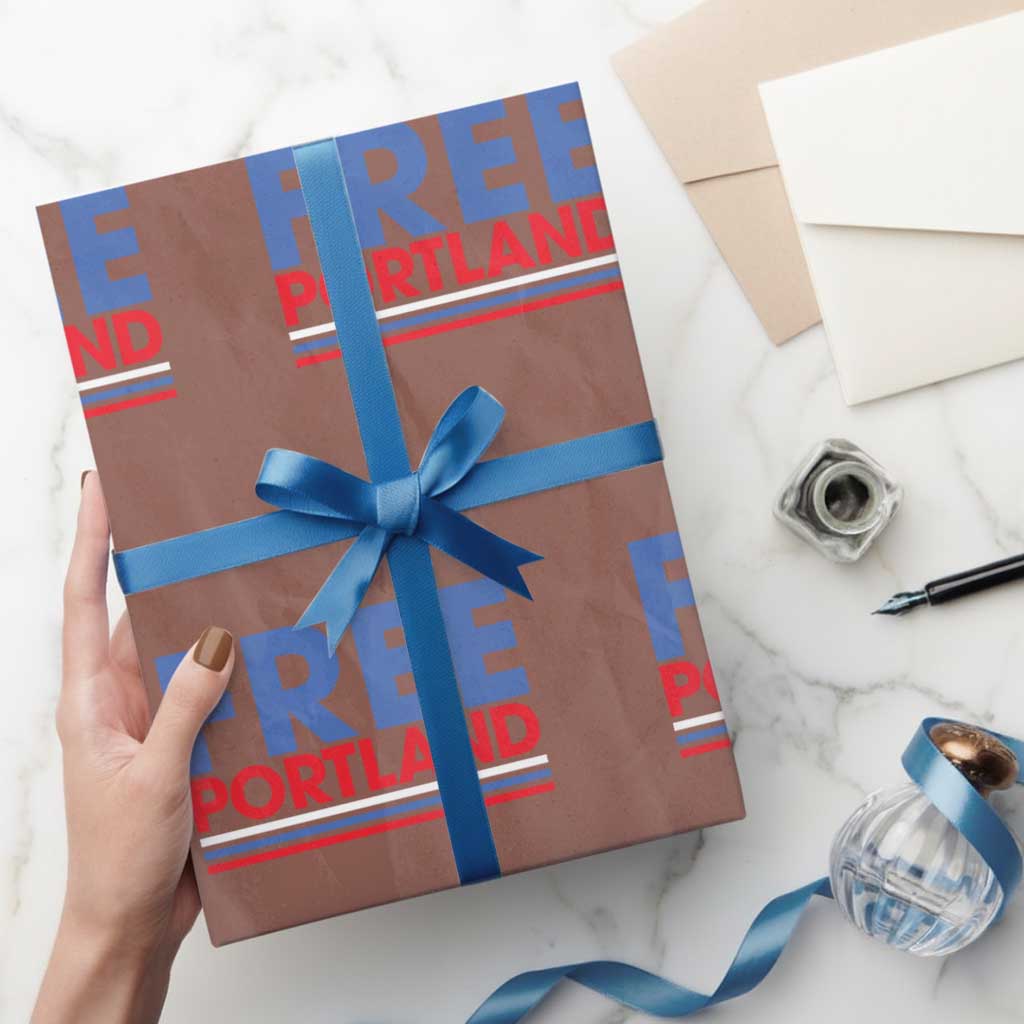 Free Portland Bold Patriotic Wrapping Paper Roll Red White and Blue Protest Statement - Wonder Print Shop
