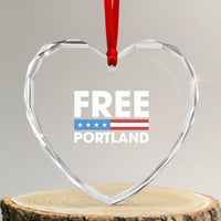 Free Portland Patriotic Heart Crystal Glass Ornament Bold Political Statement American Flag - Wonder Print Shop