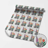 Free Portland Raised Fist Wrapping Paper Roll Patriotic Oregon Freedom Floral Justice - Wonder Print Shop