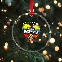Free Venezuela Crystal Glass Ornament Freedom Venezuelan Flag Hand Fist Graphic - Wonder Print Shop
