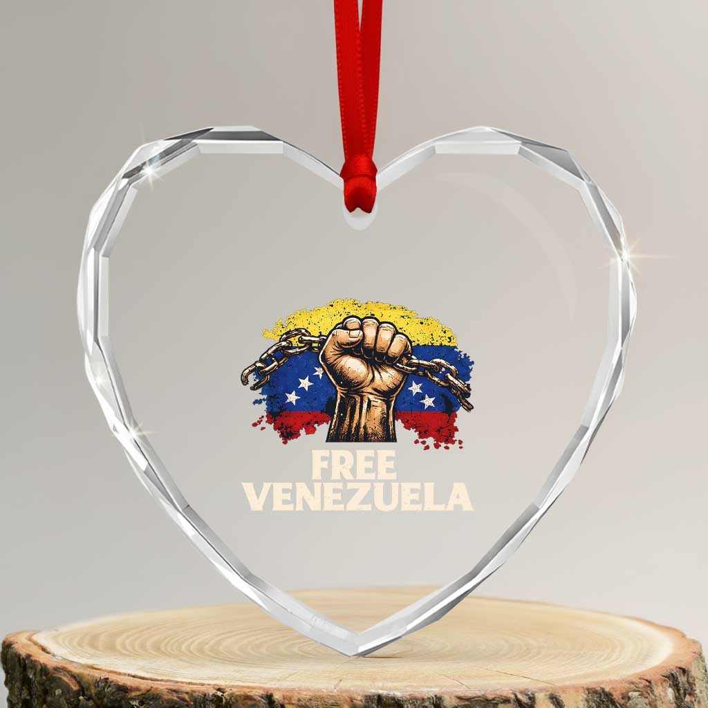 Free Venezuela Flag Chain Breaker Heart Crystal Glass Ornament Powerful Liberation for Liberation Supporters - Wonder Print Shop