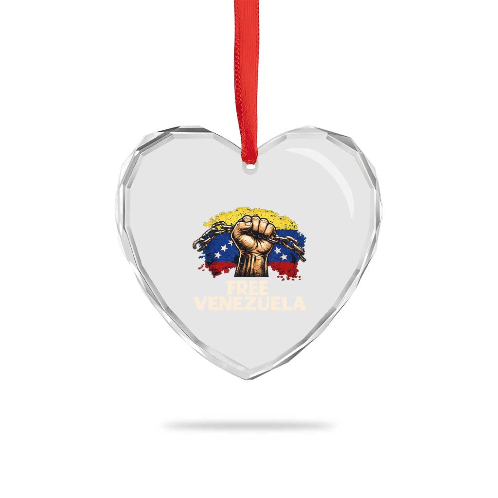 Free Venezuela Flag Chain Breaker Heart Crystal Glass Ornament Powerful Liberation for Liberation Supporters - Wonder Print Shop