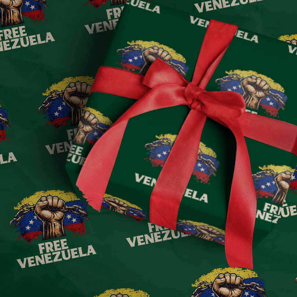 Free Venezuela Flag Chain Breaker Wrapping Paper Roll Powerful Liberation for Liberation Supporters - Wonder Print Shop