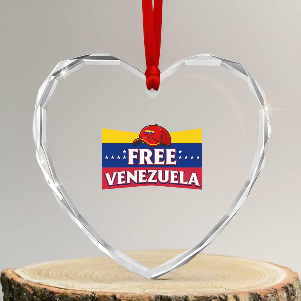 Free Venezuela Flag Patriotic Heart Crystal Glass Ornament Venezuela Pride - Wonder Print Shop