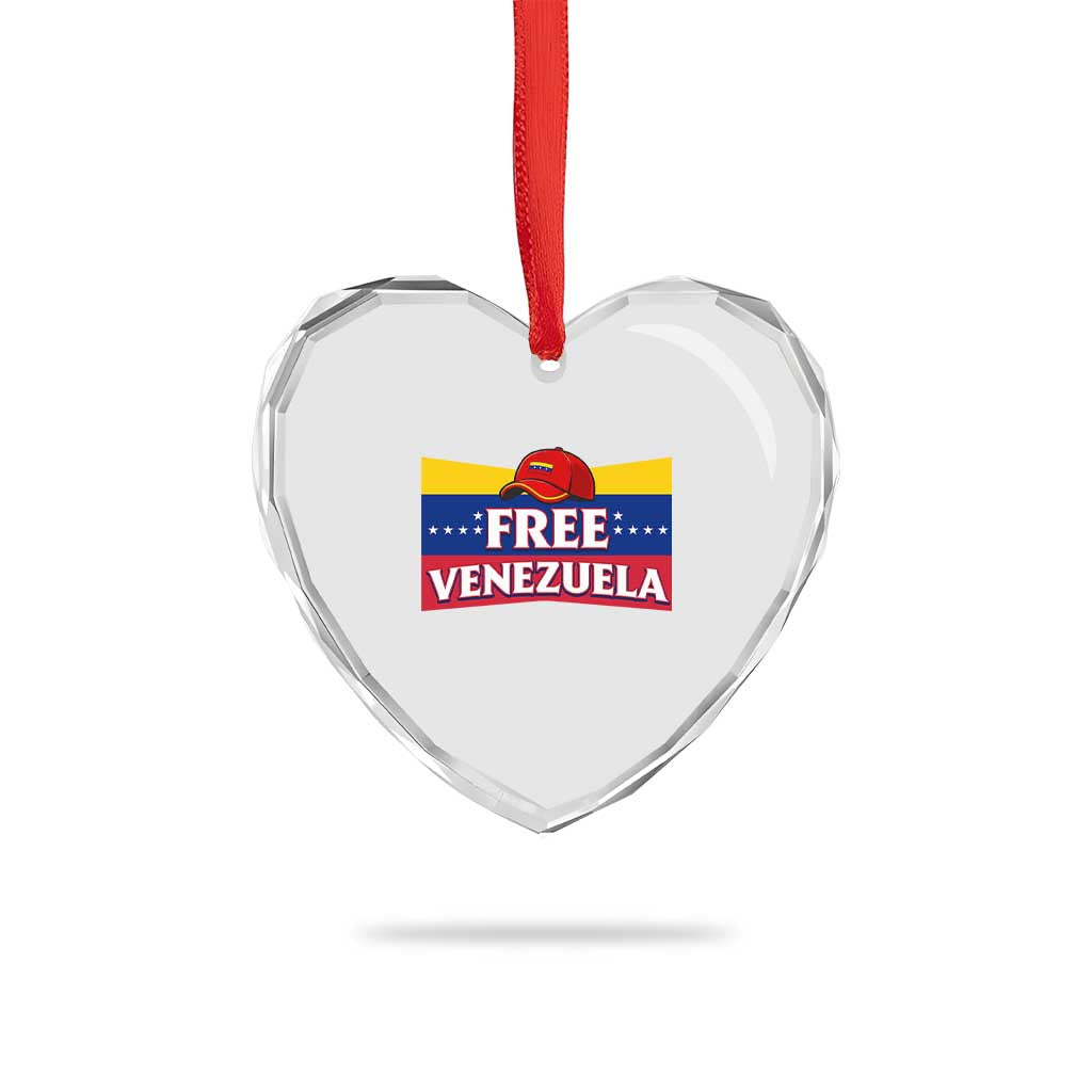 Free Venezuela Flag Patriotic Heart Crystal Glass Ornament Venezuela Pride - Wonder Print Shop