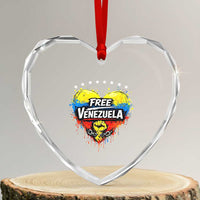 Free Venezuela Heart Crystal Glass Ornament Freedom Venezuelan Flag Hand Fist Graphic - Wonder Print Shop
